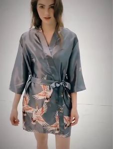 Set Kimono Wanita Lencana Kelima Jersey Premium