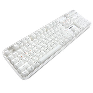 Bàn Phím Màng MOFii CrystalArc Tri-Mode Có Thể Sạc Lại Kích Thước Đầy Đủ Màu Trắng Trong Suốt Bố Cục QWERTY Chuẩn Mỹ Không Hỗ Trợ Thay Nóng Dùng Cho Máy Tính Để Bàn Laptop Máy Tính Bảng