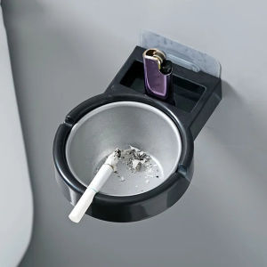 Stylish Wall-Mounted Stainless Steel Ashtray For Home Or Office Use  Holder Bathroom