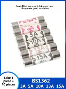 British Bs1362 3a 5a 4A 13A 15A Sand Irrigation Anti-Riot Plug Ceramic Fuse Tube 6x25mm