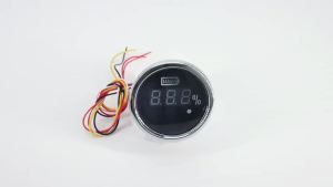 RYSJM | 0~100% Digital Battery Charge Level Indicator LED Red Backlight 52mm Universal Car Boat Battery Capacity Meter with Alarm Light