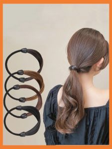 Elegant Simple Hair Tie Band High Elasticity Fake Hair Increase Hair Volume Elegant Hair Rope Quality Hair Band Accessory