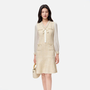 Koradior | Autumn Wool Illusion Two-Piece Mermaid Dress