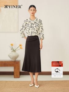 Elegant French Elastic Twill Wooden Ear Trimmed Silk Top