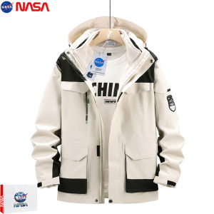 NASA Detachable Three-in-One Mens Jacket Autumn Winter Coat plus Size 8XL300 Pounds Outdoor Climbing Camping Travel Gear