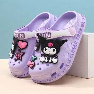 Childrens Summer Slip-On Shoes Princess Girl Soft Bottom Anti-Slip Clog Shoes Travel Bear Brand Cartoon Style EVA Material