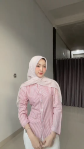 Kemeja Garis Vertikal Melengkung Fashion Trendi | Santai nyaman dan serbaguna. | Desain kelas atas