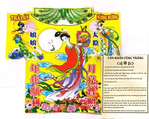 Bộ giấy cúng Trăng - Cúng Thái Âm - Rằm Tháng Tám (bộ xếp sẳn đầy đủ kèm văn khấn)