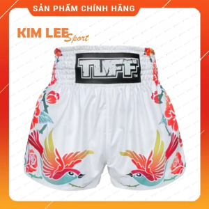 Quần TUFF Muay Thai "White Birds and Roses Vintage Drawing" QMTUFF - 010 chính hãng Thái Lan