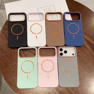 For Magsafe Luxury Matte Solid Color Magnetic Wireless Charge Phone Case For iPhone 17ProMax/17/17Pro Soft TPU Bumper Back Cover