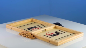 Mainan Anak Karambol Tembak Slingpuck Board Carom Battle Game Mainan Papan Kayu Karambol Tembak