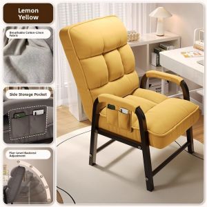 Lazy Sofa Bedroom Computer Chair Recliner Dormitory Single Person Study Back Seat Cushionable Home Use Vintage Style Customizable