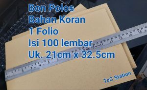 Nota KORAN Bon Polos 1 Folio Isi 100 lembar Ukuran 21cm x 325cm 1folio Besar Tanpa Cetakan