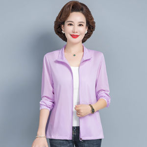 Middle-Aged and Elderly Womens Sun-Protective Clothing Ladieswear Summer Short Coat UV-Proof Ice Silk Breathable Thin Wind Shield Sun-Protective Clothing