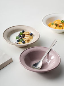 Luxurious Milly Fengwu Morandi Color Breakfast Plate Nordic Style Ceramic Dish Yogurt Bowl Soup Bowl Home Use New 2025
