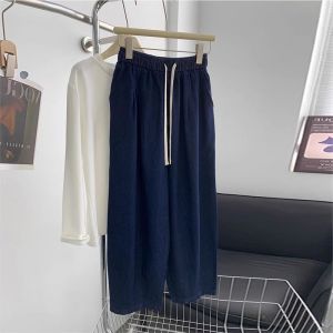 Quần Jeans Denim Lưng Cao Thun Dài Quần Ống Rộng Ôm Dáng Mỏng Có Sợi Thanh Liệt Cho Nữ Mùa Hè 2025 Quần Áo Thời Trang