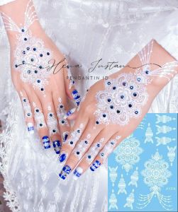 HENA PENGANTIN TEMPEL HENNA TAMPORARY FRE MANIK GLITER NAILART