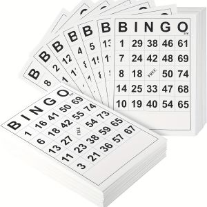 100pcs Chips + 60pcs Bingo Paper Game Cards -Bulk Reusable Number Cards & Playing Card Set for Birthday Games & Group Activities