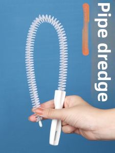 Spiral Brush Toilet Drain Cleaner Hair Blockage Prevention Rod Kitchen Sink Hanging Cleaning Tool Household Bathroom Accessories