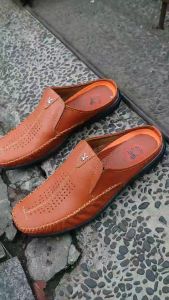 SEPATU SANDAL BUSTONG KASUAL PRIA ( GARANSI KULIT SAPI 100% ) MODEL B03 TAN ( PREMIUM HIGH QUALITY )