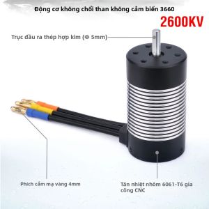 Động Cơ Không Chổi Than Chống Nước Rocket RC 3660 Dành Cho Xe RC Tỷ Lệ 1/10 - Tùy Chọn 2600KV 3300KV 4300KV Tương Thích Với Tamiya GTR Traxxas HSP Lexus