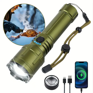 2503 Rechargeable Tactical LED Flashlight 5000 LM Super Bright Zoom Aluminum Alloy Torch Light for Camping/Hiking/Emergency Gear