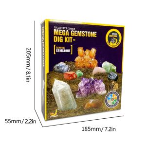 -2026 Mega Gemstone Dig Kit-dig and discover gem stone crystal dig toy set child educational toy crystal mining kit Kids gift