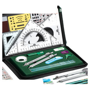 Hero Mechanical Drafting Tools Set Civil Engineering Drawing Instrument Kit Building Work Drawing Professional Compass Ruler Combination for College Students
