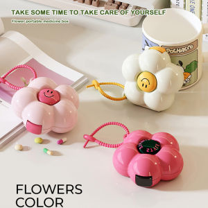 TRADER ดอกไม้ กล่องเก็บของแบบจี้ โดปามีน พกพาได้ กล่องยา มินิ พลาสติก กล่องใส่เครื่องประดับ การท่องเที่ยว