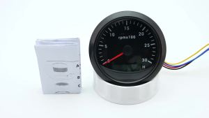 85mm Xe Ô Tô Thuyền Máy Đo Tốc Độ 0-3000PRM Với 7 Màu Đèn Nền Kỹ Thuật Số Đồng Hồ Đo Giờ Thép Không Gỉ + Kính 12/24V