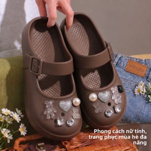 TZLDN | Dép Mary Jane Đế Dày Chống Trơn Trượt Kháng Mùi