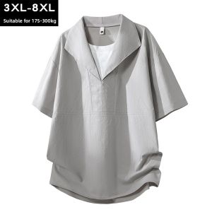 BINHANG | American Casual Short Sleeve T-Shirt Slim-fit Fake Double Layer Loose Design