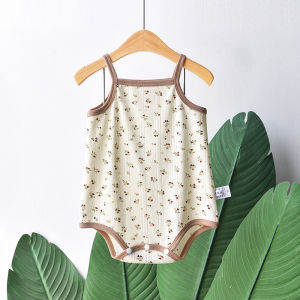 Pure Cotton Mesh Baby Girl Romper Sleepwear Backless Lightweight Summer Outfit Cute External Wear Breathable Spring Autumn Clothes