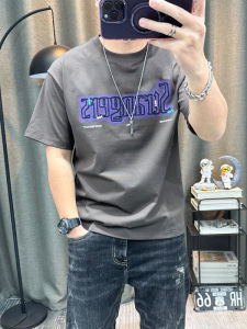 Áo Thun Cotton in Chữ Tay Ngắn Mùa Hè 2025 Dành Cho Nam Áo Thun Cotton Thoáng Khí Thường Ngày Thời Trang Mùa Hè Mới Về