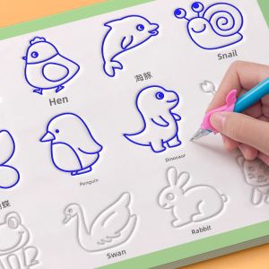 PAIR BOY | Groove Control Drawing Workbook Sketching Calligraphy Training Tracing Book Coloring Picture Book Set