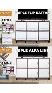 CLUB Fashion TRIPLE - Kabinet Serbaguna Lemari Penyimpanan Lemari Plastik Susun Kabinet Plastik Kuat