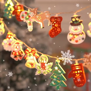 Christmas Deer Snowflake LED String Lights Battery Powered Fairy Lights Xmas Tree Ornament Decoration 2026 Navidad Gift New Year