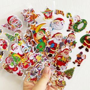 88HomeStore: 3D Christmas Stickers & Puffy Santa Claus Xmas Tree Craft Stickers