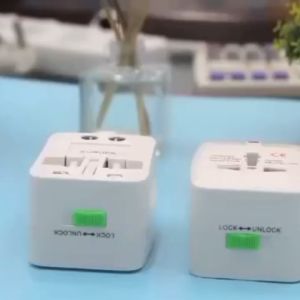 All In One Universal Multipurpose Travel Charger Adapter Plug Global AC Power Surge Protector Lock Adaptor Socket