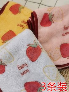 Soft Coral Fleece Face Towel Pure Cotton Absorbent No Shedding Hair Drying Towel Cute Flower Design Home Use Kitchen Towel