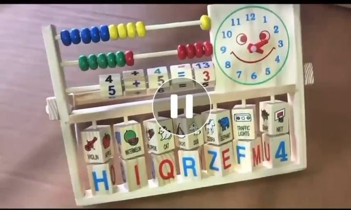 Kids Row Wooden Beads Abacus Count Frame Teaching Aid Math Educational ...