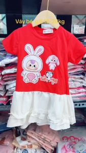 V15 váy bé gái họa tiết baby three xinh xắn có chân váy xòe trắngVáy đầm bé gái size 10-28kg