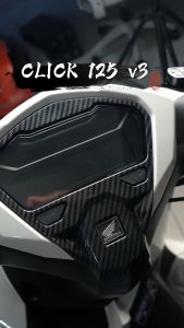 HONDA CLICK 125 v3 Panel Gauge Cover Fully Protector Garnish Carbon Fiber Design With M3 Tape
