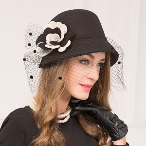 EE New Hat Female Winter Casual Wild Wool Felt Hat Korean Ladies Shopping Felt Hat Korean Elegant Bucket Hat