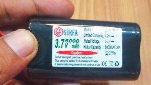 Baterai EDC / Baterai Speaker / Alat Elektronik 2X 18650 6000mAh 30A 37V SOKET MOLEX VH 2 PIN