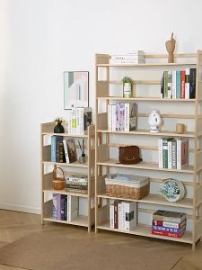 Solid Wood Bookshelf Standing Storage Home Use Book Case Office Storage Rack Multi-layer Partition Shelf