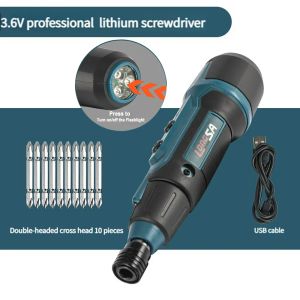 2Nm 3.6V 200r/min Electric Screwdriver Small Wireless Screwdriver Drill Screw Driver Set Rechargeable Electrician Screwdrivers