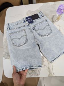 Quần short nam denim màu xanh bạc dáng suông hải jean jp