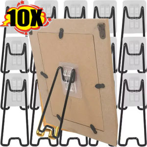 10Pcs Adjustable Picture Frame Stable Display Stand / Self Adhesive Desktop Picture Easel / Sticky Back Metal Photo Frame Stand