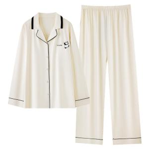 MiiOW | Pure Cotton Sleepwear Set For Women Casual Long Sleeve Autumn Outwear Home Clothes V-neck Bell Sleeve Loose Fit Comfortable